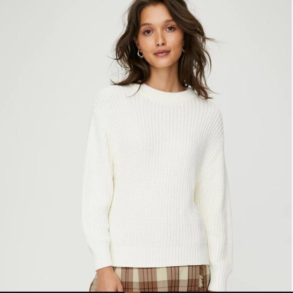 Aritzia Wilfred Essential Chenille Sweater in Avorio ( Cream ) Size Small - Picture 2 of 13